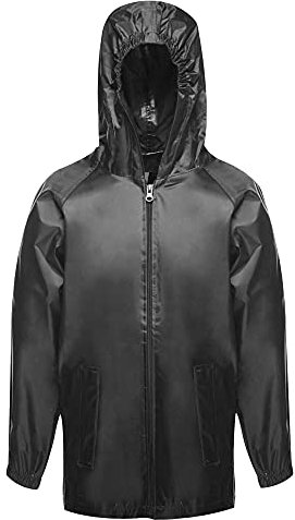 Regatta Ciré Enfant imperméable avec Capuche et DÉTAILS réfléchissants Pro Stormbreak Jackets Waterproof Shell Black FR: XL (Taille Fabricant: 11-12)