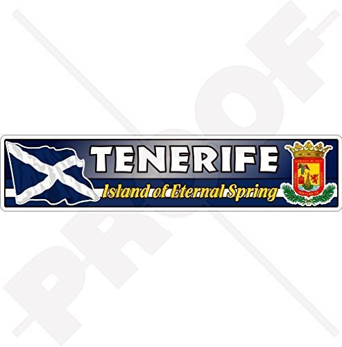 TENERIFFA INSEL Flagge-Wappen KANARISCHE INSELN Spanien, Insel des Ewigen Frühlings, Islas Canarias Emblem, Fahne 180mm Auto & Motorrad Aufkleber, Vinyl Sticker
