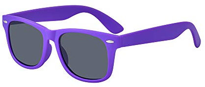ALWAYSUV Kinder Bequem Polarisierte Sonnenbrillen für Jungen und Mädchen Alter 3-10 Brillenfassung Lila