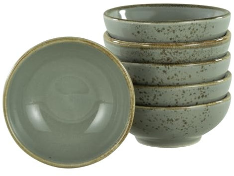 CreaTable 8 cm, Stone, 22079, Serie Nature Collection, 6-teiliges Geschirrset, Sojaschale aus Steinzeug, spülmaschinen-und mikrowellengeeignet, Qualitätsproduktion
