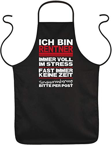 Art & Detail Shirt Grill Schürze - ICH Bin Rentner Immer Voll im Stress - Pensionär Kittel