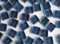 100 St. Softglas- Mosaiksteine Glitzer 1x1cm Enzianblau Glitter Mosaik ca. 85g