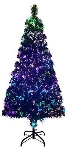 vidaXL Árbol de Navidad Artificial con Soporte Tradicional Decoración Adornos Festivos Navideño Realista Interior Exterior Verde Fibra Óptica 120 cm