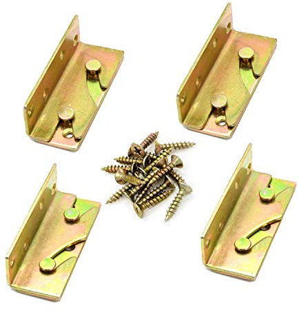 Betthalterungen, Bettscharniere, Befestigungsverbinder, strapazierfähig, 4 Paar (inkl. 28 Schrauben)