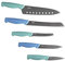 Steuber 5-tlg. Küchenmesser Set bestehend aus 5 scharfen Kochmesser, Titanium-beschichtet, ergonomischer Griff