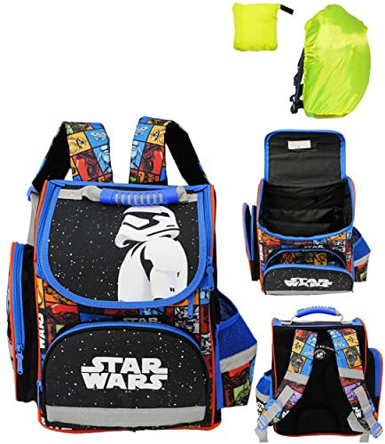 alles-meine.de GmbH 2 TLG. Set Schulranzen - Star Wars - Stormtrooper - & Regenschutzhülle SUPERLEICHT & ergonomisch + anatomisch - Schulrucksack/mit Reflektor - Tasche..
