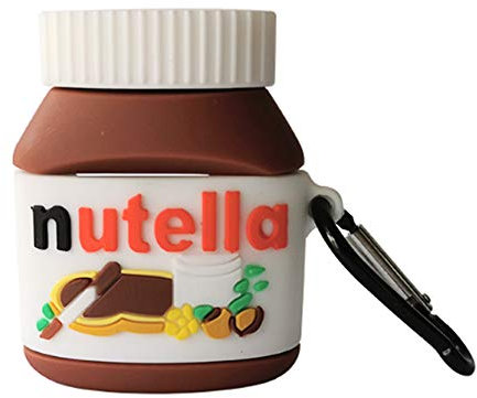 Compatible for Airpods Case 1/2 Nutella, Boys Girls Kids Teens Women Cute Kawaii Funny Skin Cover for Airpod Case Nutella, Cartoon 3D Silicone Fashion Protective Cases for Airpods 1&2 (Nutella)