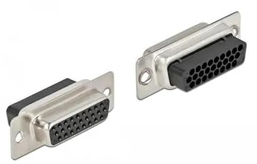 Delock D-Sub HD 26 Pin Crimp Buchse, Metall, 2 Stück