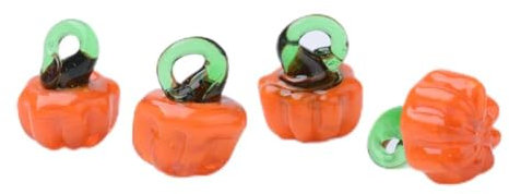 PandaHall - 10 cuentas de lampwork de cristal de calabaza hechas a mano, cuentas de cristal de verduras, para pulseras, collares, joyas, manualidades