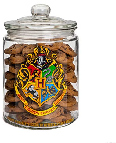 Harry Potter Paladone Hogwarts Glass Cookie Jar - Kitchen Accessory - Official Merchandise