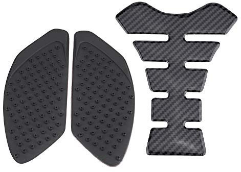Tank Traction Pads, Yctze Motorrad Gastank Side Fuel Grip Pad mit Fishbone Aufkleber Ersatz für R1 09-14 für tankpad seitlich yamaha r1 für r1 rn22 grip pads pad yamaha r1 tankpad seitlich yamaha r1 y
