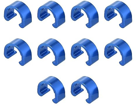 X AUTOHAUX 10pcs Bicycle Brake Cable Clip C Style Clamp Aluminium Alloy Blue