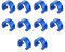 X AUTOHAUX 10pcs Bicycle Brake Cable Clip C Style Clamp Aluminium Alloy Blue