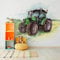 Wallepic Vlies Fototapete Traktor Grün Natur Feld Pflanzen 315 x 210 Moderne Tapete XXL Himmel Wolken Abstrakt Wohnzimmer Schlafzimmer Büro Flur Wandtapete Mehrfarbig Abstrakt Br. 315 cm x Hö. 210 cm