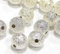 Messing Perlen Sternstaubperlen Stardust Metallperlen 4/6/8 mm Rund Spacer Zwischen Perlen (4mm, Silber - 50Stück)