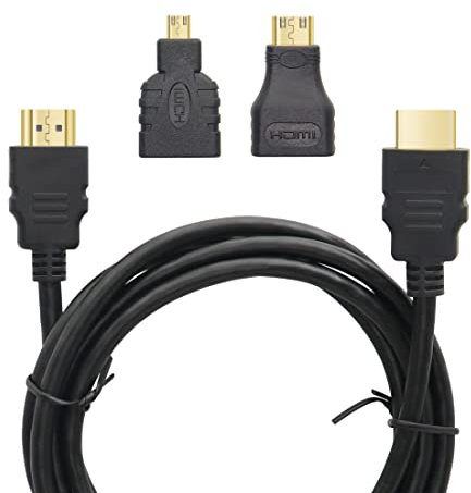4K HDMI Cable with Micro & Mini HDMI Adapte YACSEJAO 4.9ft/1.5m HDMI 1.4 HD Cable Set Used for All Kinds of HDMI Plug Conversion