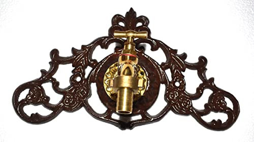 Graf von Gerlitzen Garten Wasser Zapfstelle Brunnen Kran Wasserhahn Wandbrunnen Zierrosette WTR-2RU Kleiner kran