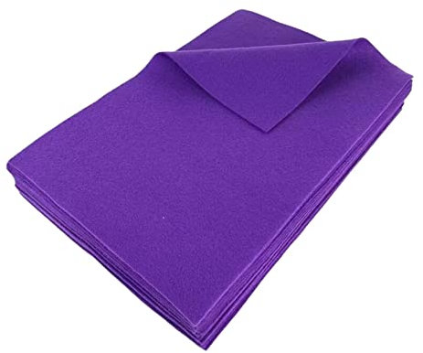 Jtnohx Filzstoff, Weiche Farbig Filz zum Basteln, 1,4mm dick Bastelfilz, 20x30cm Filzplatten für Heimwerker und Nähprojekte (Lila)