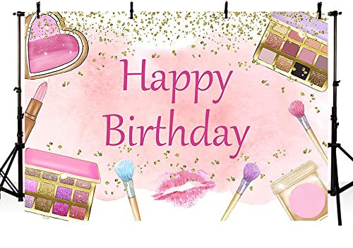 MEHOFOND 2,1x1,5 m Girl Spa Party Geburtstag Hintergrund für Fotografie Rosa Kosmetik Make Up Süße Dame Erwachsene Frau Prinzessin Birthday Kuchen Smash Dekoration Abschlussball Hintergrund