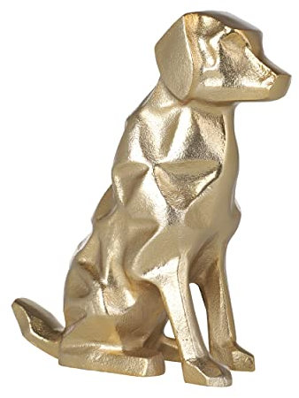 EGLO LIVING Dekofigur Hund Nolalu, Elegante Zimmerdeko, Dekoration für Wohnzimmer, Tischdeko aus Metall in Messing, Wohnzimmerdeko 24,5 cm