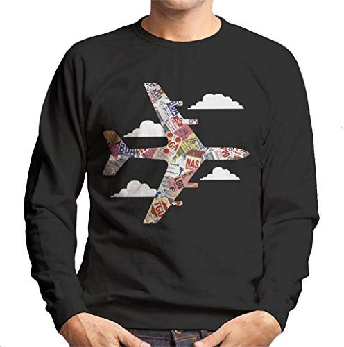 All+Every Pan Am Plane Baggage Tags Men's Sweatshirt Black