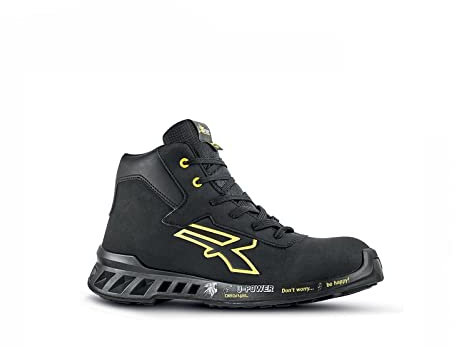 U-POWER Nelson s ESD S3S Ci FO SR, Scarpa da Lavoro Unisex-Adulto, Nero/Giallo, 35 EU