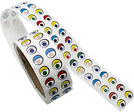 EDUPLAY Bunte Augensticker auf der Rolle 2000er Set