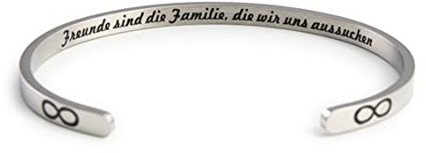tideflow Armband offener Armreif Geschenk für Damen Frauen Mädchen Freundin Braut. Edelstahl. Motivationsspruch, Inspiration auf die Innenseite Graviert