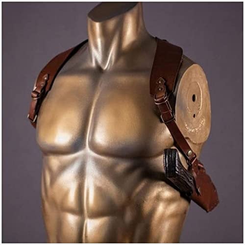 Medieval Vintage Knife Holster Steampunk PU Leather Pirate Dagger Holster Double Shoulder Knife Holder Halloween Cosplay Costume Accessory, Medieval Style, LAPP Medieval Style,Brown