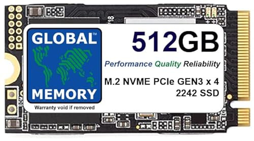 GLOBAL MEMORY Disque SSD SSD M.2 2242 PCIe Gen4 x4 NVMe pour ordinateurs portables/PC de bureau/serveurs/stations de travail/cartes mères 512 Go
