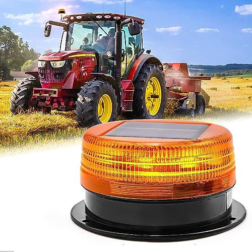 ALLOUE LED Rundumleuchte Akku, 12-24V Gelb Warnleuchte Auto mit Magnetfuß für Anhänger Wohnwagen SUV