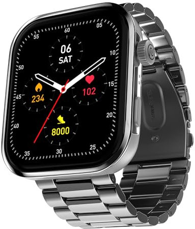 Noise ColorFit Pro 5 Max 2.9 pollici AMOLED Display Smart Watch, chiamate BT, analisi post allenamento, VO2 Max, Rapid Health, trasferimento dati 5 volte più veloce - Elite Silver