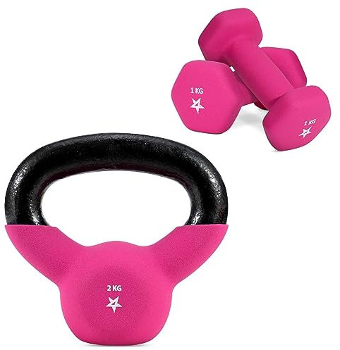 Yes4All 1 kg Dumbbell Neoprene and 2 kg Kettlebell Neoprene