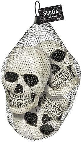 amscan 3 Totenköpfe Fright Night Plastik 10 x 10 cm