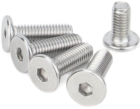 M1.6-M8 304 Edelstahl-Sechskant-Hohl-Ultra-Dünne Edelstahl-Ultra-Low-Flachrundkopfschraube -Packung mit 5/10/20/50 Stück, M4 (10 Stück), 50mm