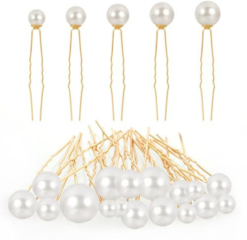 18 Stück Perlen Haarnadeln Hochzeit Braut Perlen Haarschmuck Haarnadel Gold Perlen Hochzeit Haarnadel Damen Mädchen Haarschmuck Kopfschmuck