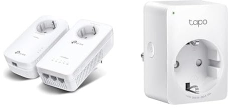 TP-Link WLAN Powerline Adapter Set TL-WPA8631P KIT(Dualband 1200Mbit/s & TP-Link Tapo Smart WLAN Steckdose Tapo P110 mit Energieverbrauchskontrolle