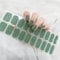 Ceboic 22PCS Semi Cured Gel Nail Stickers, Soft Self-Adhesive Gel Nail Polish Strips, Salon-Quality Waterproof Nail Wraps Decal Sets with 2 Prep Pads, Nail File & Wooden Stick, Crystal Diamond Green