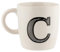 FabFinds Hugga Mug with Initials Classic Ceramic Mug Large Gift Coffee Cups 330ml (C)