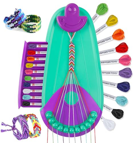 Friendship Bracelet Making kit, DIY Bracelet Kit Girl 6-12 Years, Handmade Braided Gift Toys, Arts and Crafts for Kids Ages 8-12, Birthday Gift Ideas for Ages 6 7 8 9 10 11 12 Years (Purple)