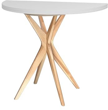 Ragaba Table Ronde Demi Lune Extensible 90cm Gris Oerle