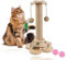 Griffoir pour Chat 40cm 5 en 1 avec Balle et Plume Suspendues, Arbre Jouet avec Corde en Sisal pour Chats d'Intérieur et Chatons