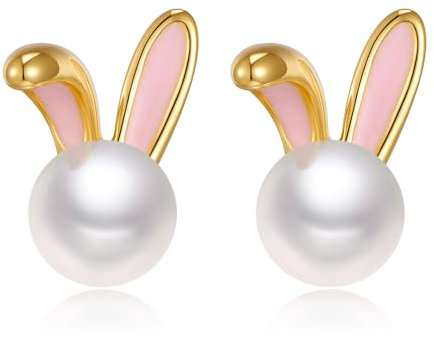 Yeomju Ostern Kaninchen Perlen Ohrringe Zierliche Zirkon Stecker Bunny Karotten Süße Schmuck Geschenke