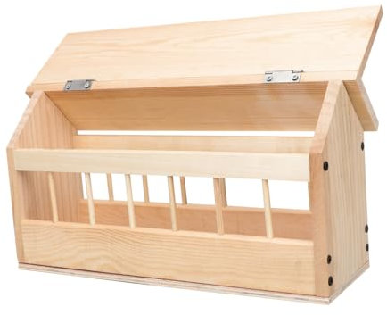 HANABASS Praktischer Taubenfutterspender Aus Holz Taubentrog Mehrloch-futtertrog Für Vögel Design