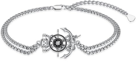 YueYuan män ankare armband 925 sterlingsilver ankare smycke marin smycken armband gåva för män