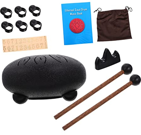 Kisangel Zungentrommel aus Tragbare Handtrommel für Erwachsene und Junge Mädchen Musikinstrument für Musikpädagogik und Psychische Rehabilitation