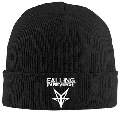 Klassische Strickmütze Falling In Reverse Rock Band Metal Music Cuff Beanie Strickmütze Für Unisex Winter Warme Mützen Strickmütze Unverzichtbar für die Reise