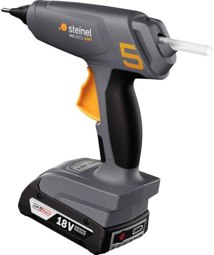 Steinel Pistola per colla a batteria PRO MobileGlue 5011 AMP incl. batteria 2,0 Ah 18 V Bosch AMPShare, 3 stick di colla, 130°/200°C