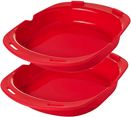Fuhjythy 2 Pack Silicone Omelette Maker, Microwave Oven Non Stick Omelette Maker Egg Roll Baking Pan Omelette Tools