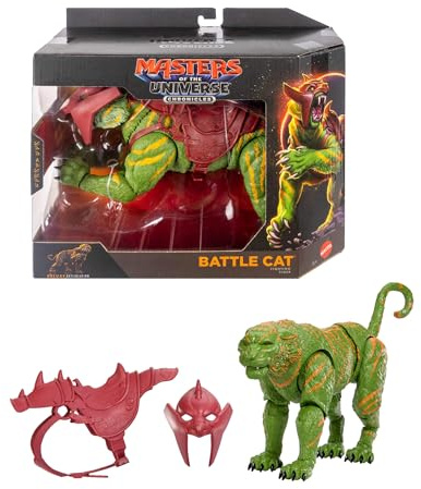 Masters of the Universe Chronicles 2026 Movie Battle Cat Figur | 16,5 cm Maßstab, MOTU Deluxe-Sammlerstück, filmgetreu, Glasaugen und beweglicher Kiefer, Tiger mit Sattel und Rüstung, JKJ32